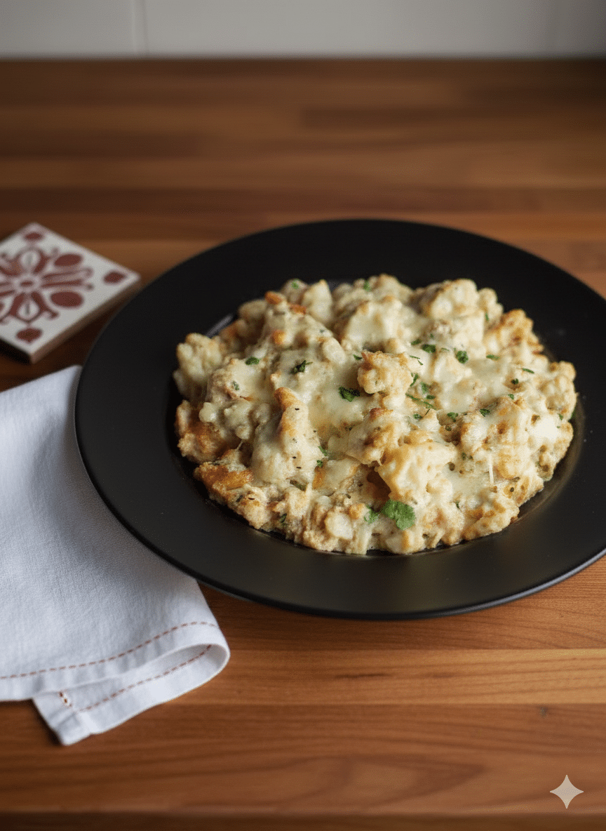 Keto Green Chicken Enchilada Cauliflower Casserole