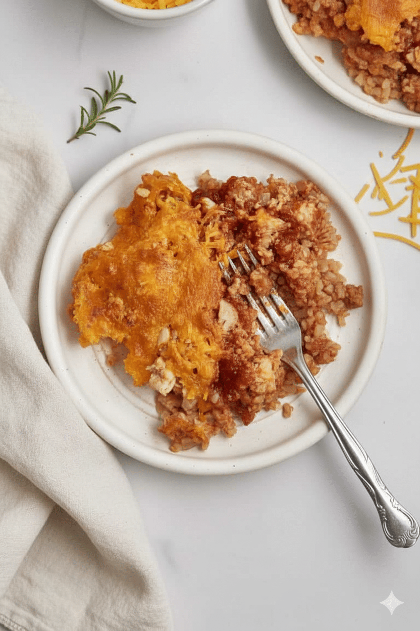 The easiest BBQ chicken casserole