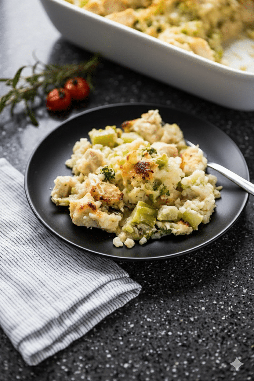 Broccoli Cauliflower Rice Chicken Casserole