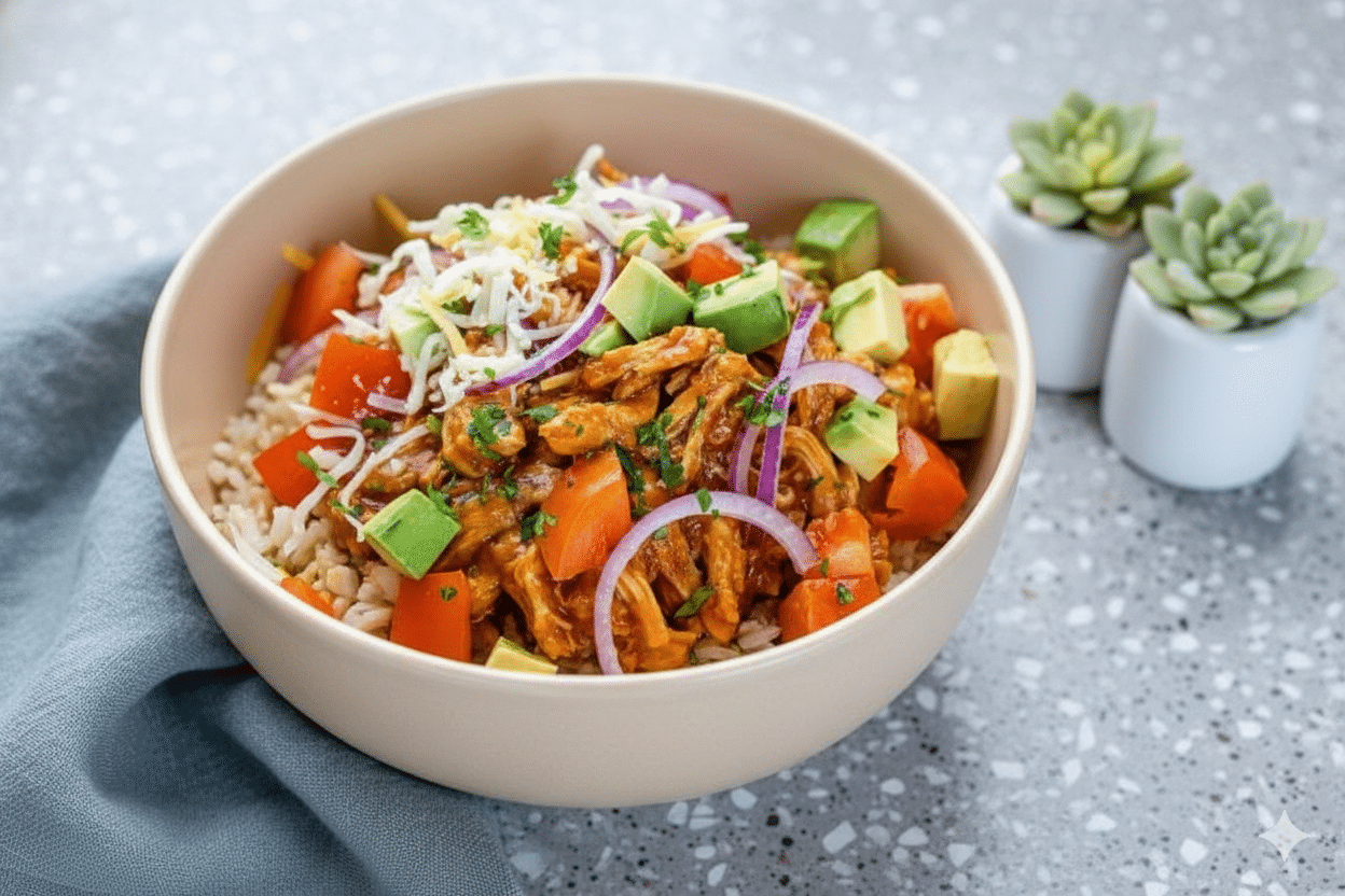 Chicken Enchilada Bowls with Cauliflower Rice