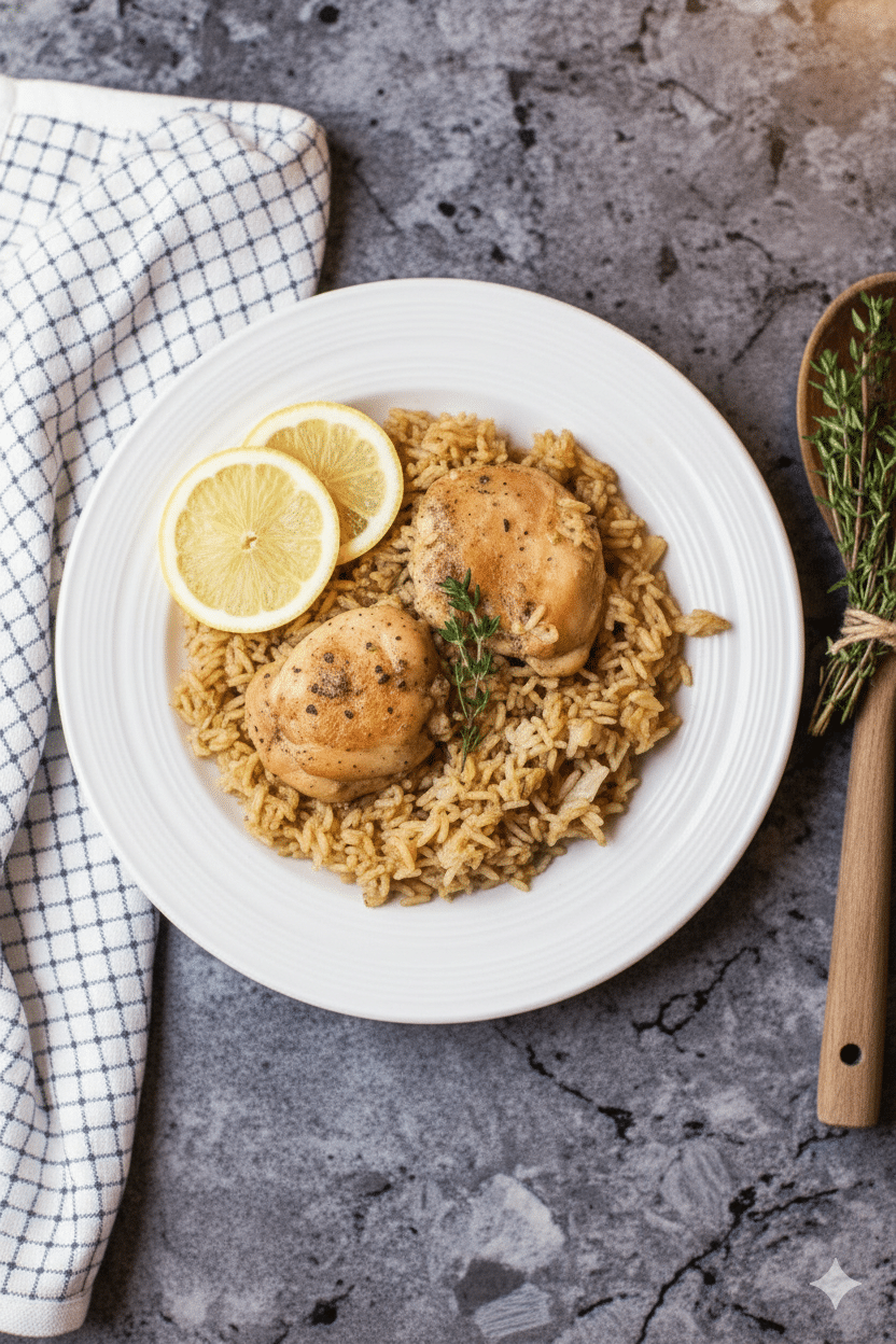 Slow Cooker Lemon Pepper Chicken with Rice