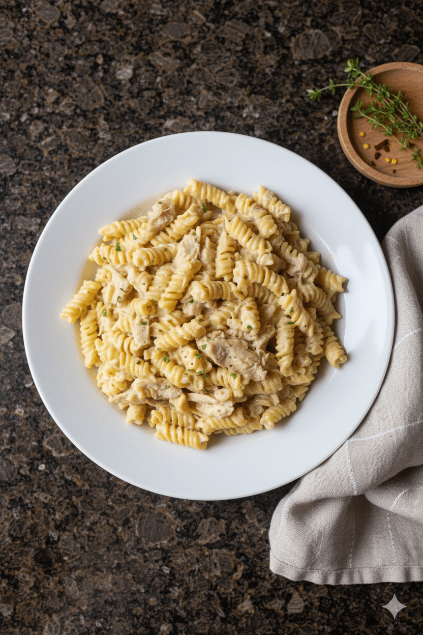 Crock Pot Garlic Parmesan Chicken Pasta
