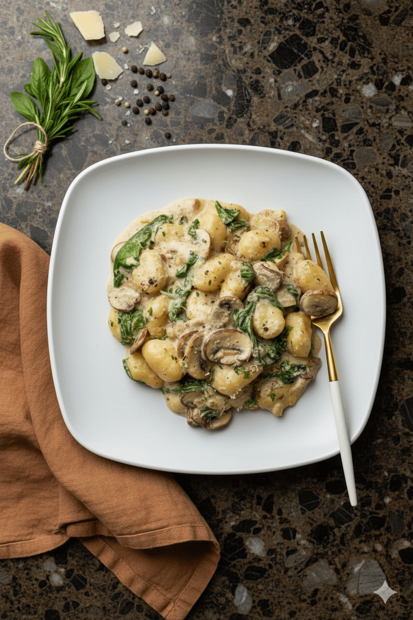 Creamy Mushroom and Spinach Gnocchi – One Pan, 30-Minute Comfort Food