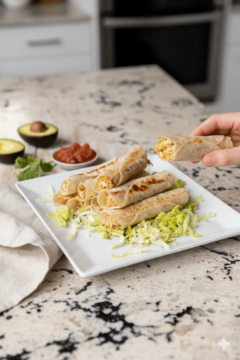 Crispy Gluten-Free Chicken Taquitos (Easy & Healthy!)