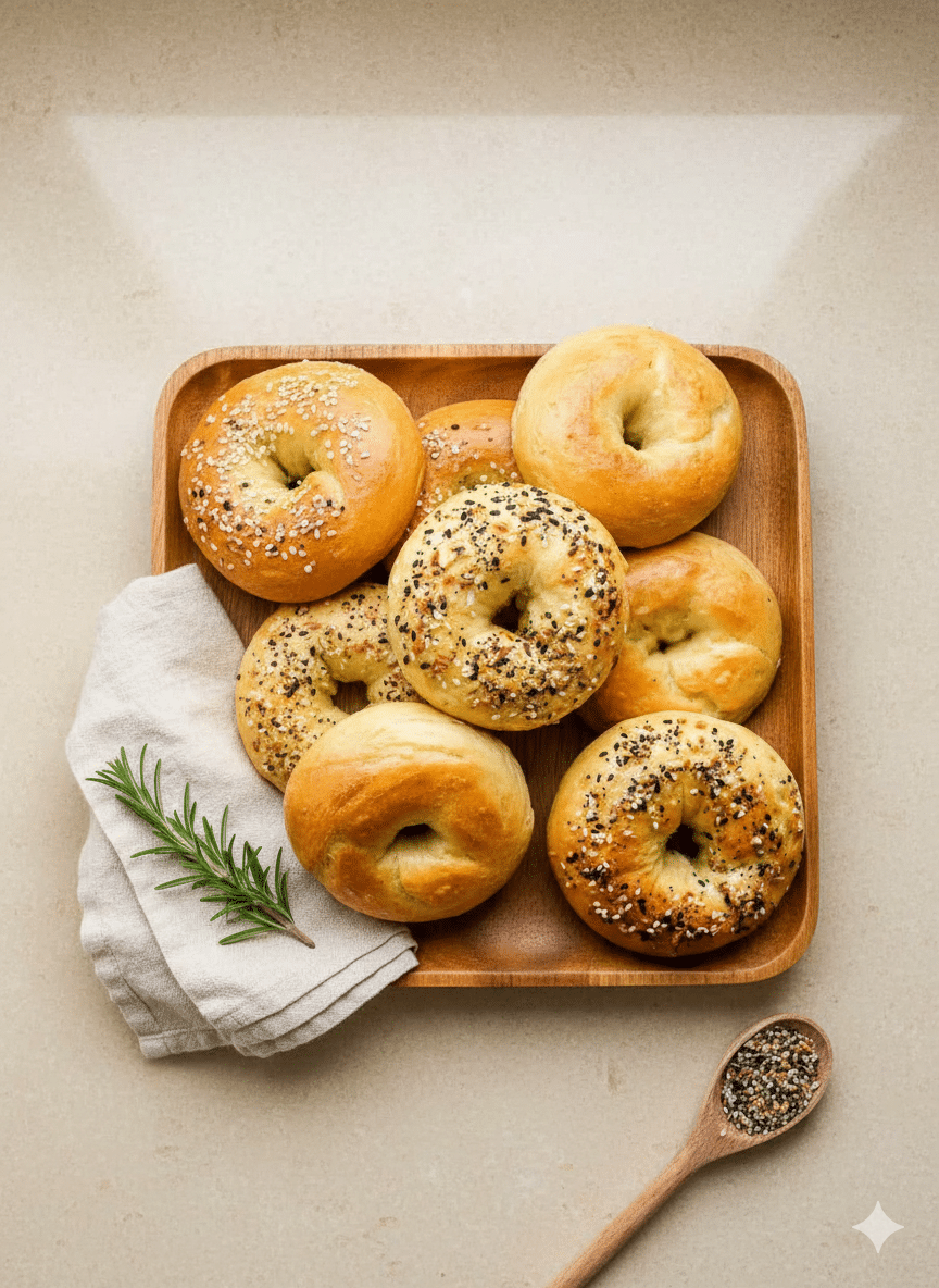 Homemade 3 Ingredient Air Fryer Bagels (with Gluten-Free Option)