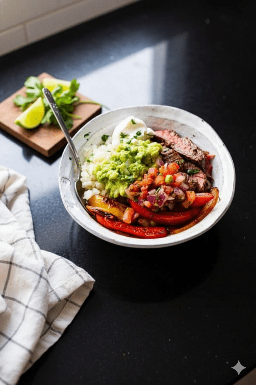 Juicy Steak Fajita Bowls (Whole30, Keto & Paleo Friendly)
