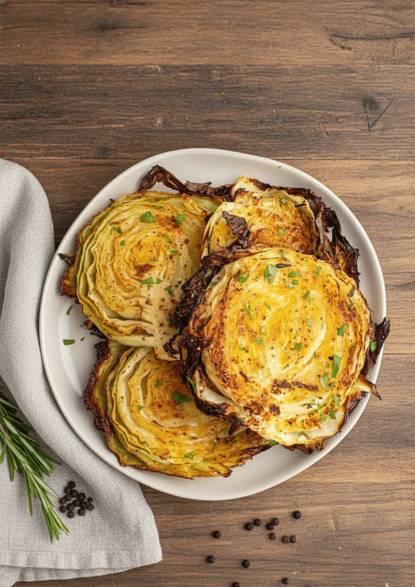 Garlic Roasted Cabbage Steaks – A Simple Low Carb Side Dish