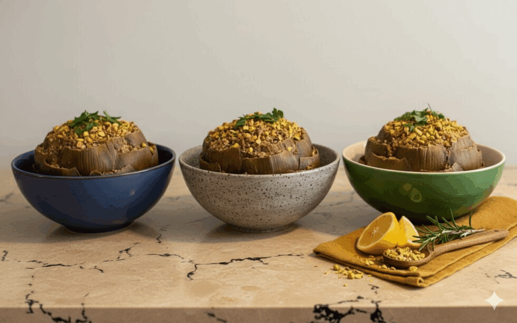 Mediterranean Delight: Quinoa & Pistachio Stuffed Artichokes Generated Image November 05 2025 12 39PM