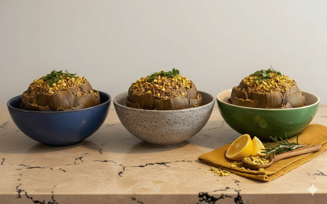 Mediterranean Delight: Quinoa & Pistachio Stuffed Artichokes Generated Image November 05 2025 12 39PM