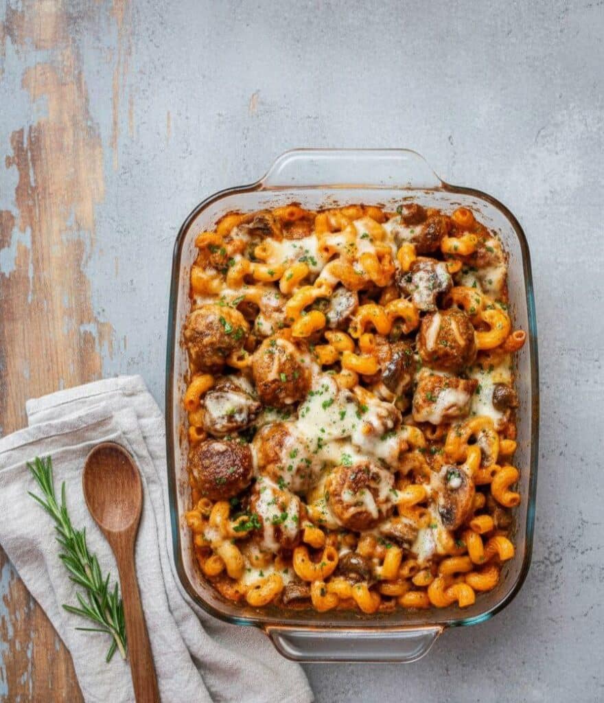 Dump-and-Bake Meatball Pasta Casserole (Easy One-Pan Dinner) 5980832489460665194 121