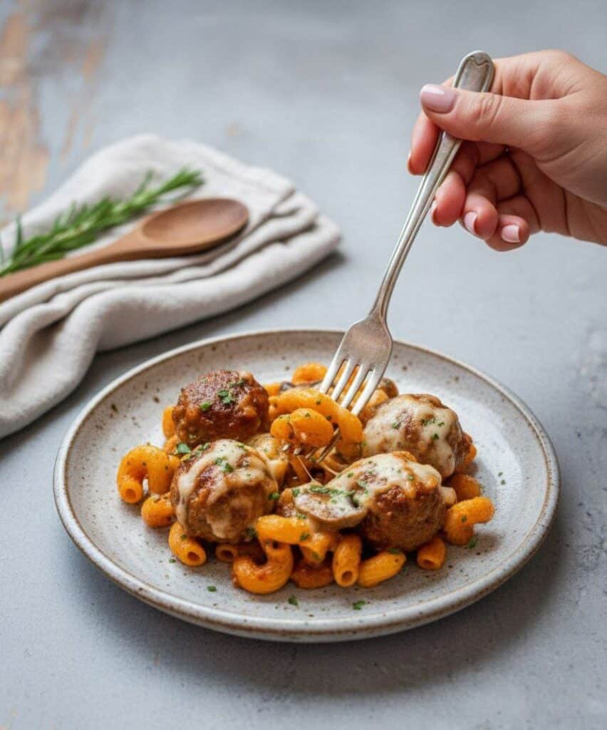 Dump-and-Bake Meatball Pasta Casserole (Easy One-Pan Dinner) 5980832489460665195 121