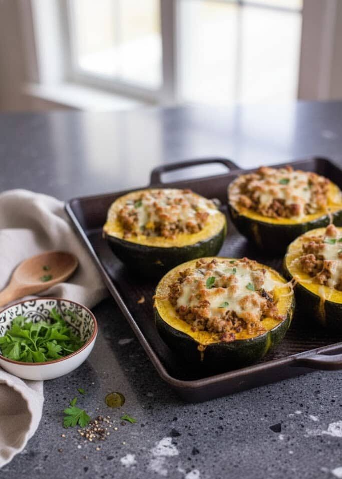Low Sodium Turkey, Mushroom & Apple Stuffed Acorn Squash unnamed 2 e1770197166757