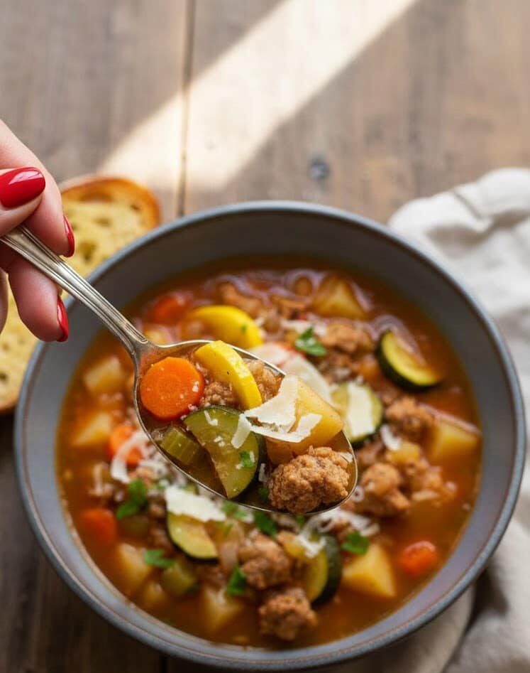 Hearty Minestrone Soup with Sausage in a Parmesan Tomato Broth unnamed 21 2 e1770739274356