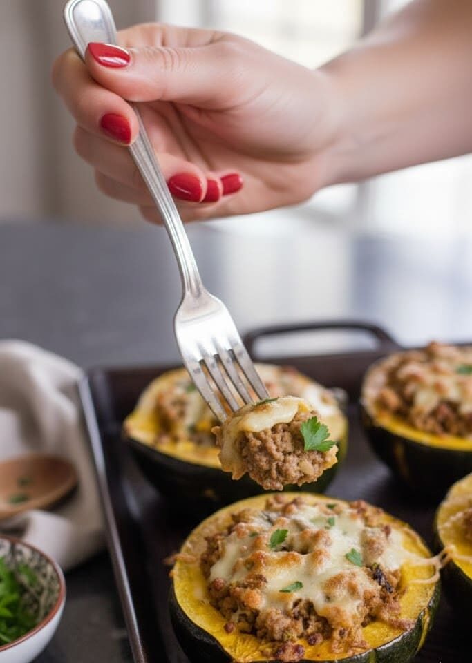 Low Sodium Turkey, Mushroom & Apple Stuffed Acorn Squash unnamed 3 e1770197225933