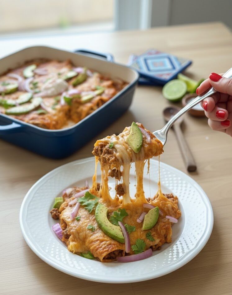 High Protein Chicken Enchilada Bake – Easy, Layered, and Flavor-Packed unnamed 37 1 e1771742445540