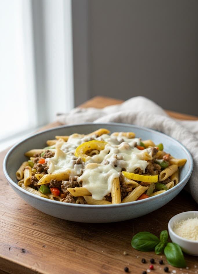 High-Protein Philly Cheesesteak Pasta Skillet unnamed 44 1 e1771747260948