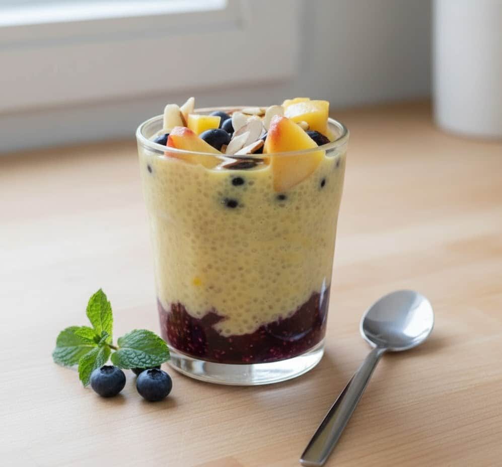 Peach Blueberry Protein Chia Pudding: A No-Cook, High-Protein Treat unnamed 44 e1770029145972