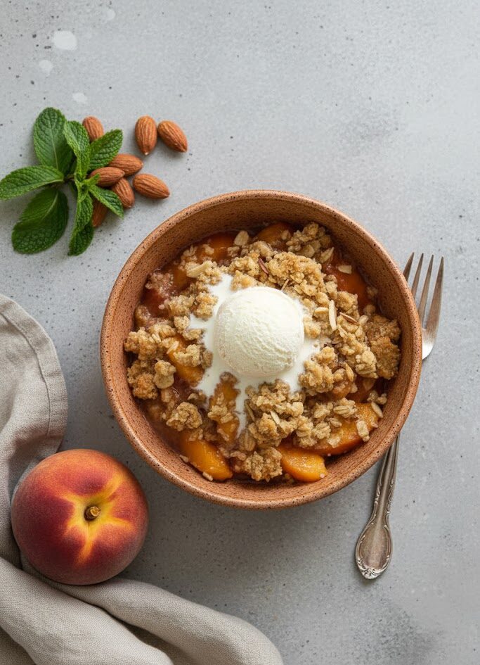 Gluten-Free Peach Crisp with Almond Oat Topping unnamed 6 3 e1771232990107
