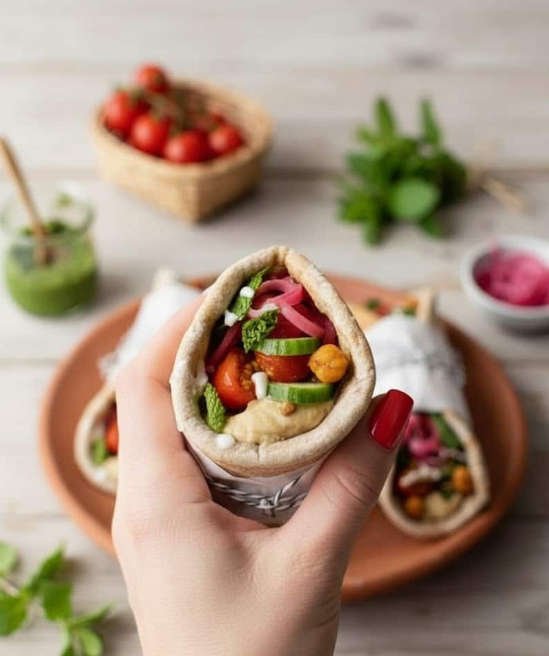 Spiced Chickpea Shawarma Wraps with Hummus and Zhoug unnamed 63 e1770887904376
