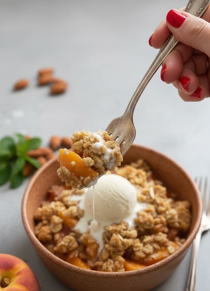 Gluten-Free Peach Crisp with Almond Oat Topping unnamed 7 3 e1771233034521