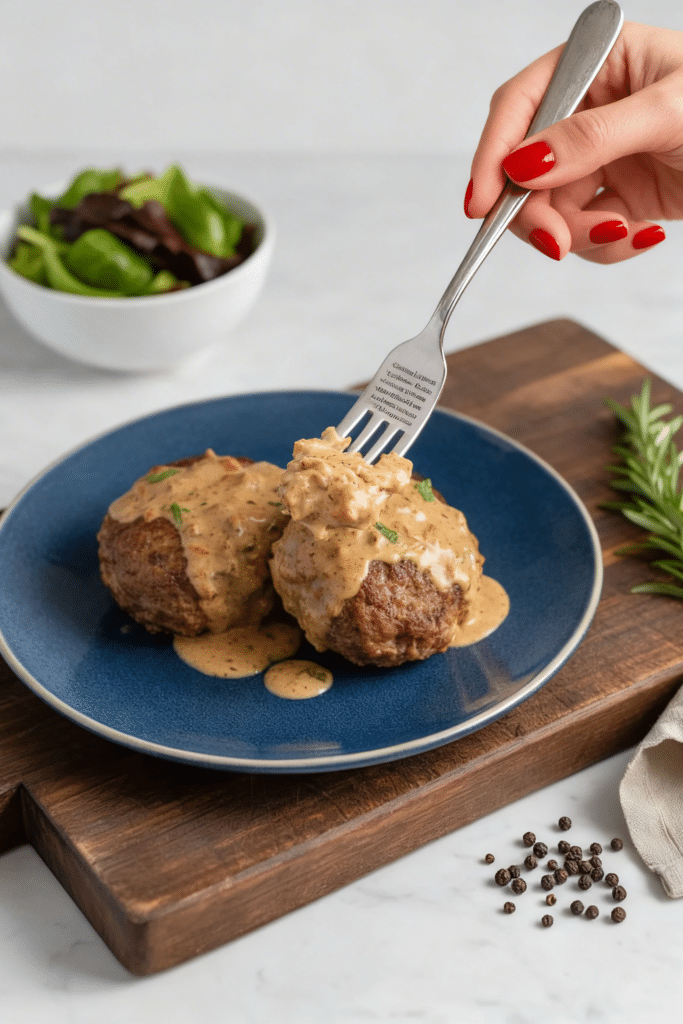 Creamy Keto Feta Burgers with Tomato Cream Sauce (Low Carb Dinner Idea) 20260304 0703 image