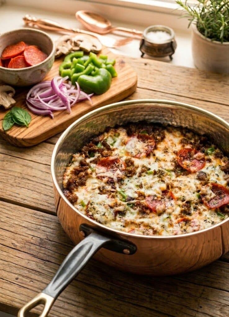 Mouthwatering Keto Crustless Pizza Bake – Quick Low Carb Skillet Recipe 5897706442578398752 121