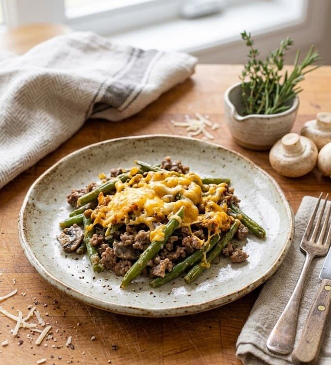 Hamburger Green Bean Casserole with Mushrooms – A Quick and Healthy Family Favorite d11e79df 3427 443b afd8 8967c6db2cc3 e1774962964738