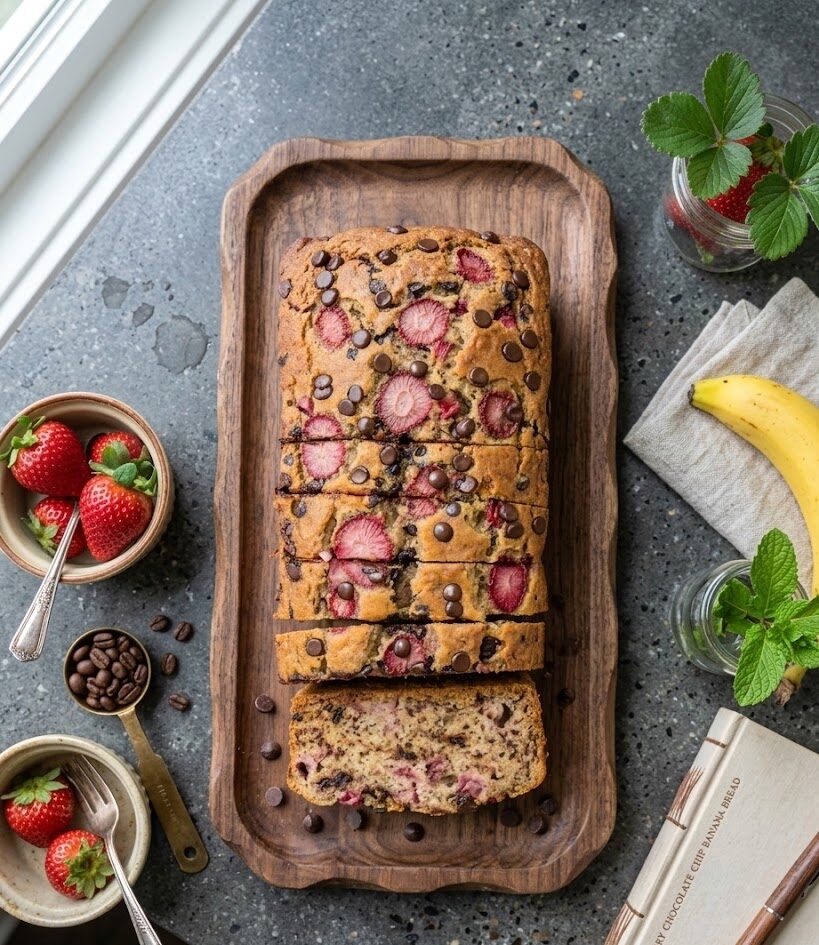 Strawberry Banana Bread: Soft, Moist, and Bursting with Flavor unnamed 12 2 e1772953713313