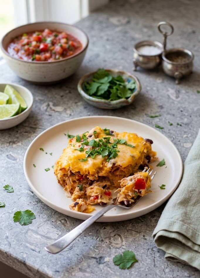 High Protein Chicken Enchilada Casserole: A Flavor-Packed Protein Boost unnamed 12 5 e1774269091333