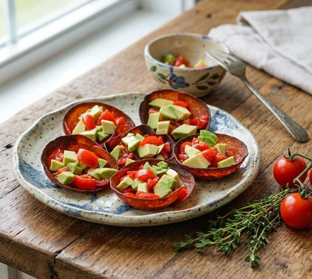 Crispy Keto Salami Cups with Avocado and Tomatoes unnamed 12 e1772439396139